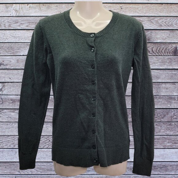 Gap Women's Cardigan Sweater Green Medium Button-up Long Sleeve - Picture 2 of 6